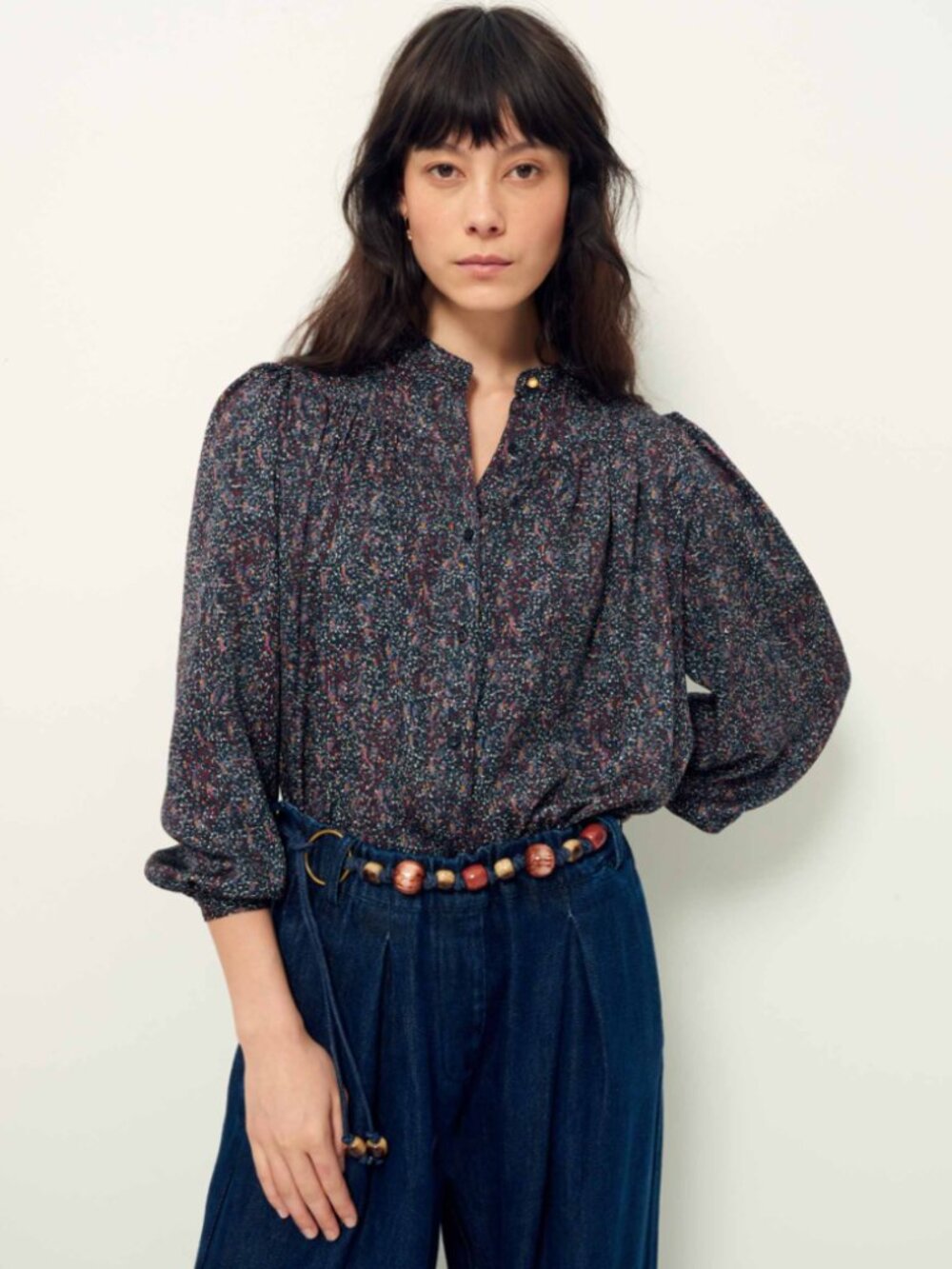 SESSUN Leonce Blouse Shirt in Blue / Multi Size S